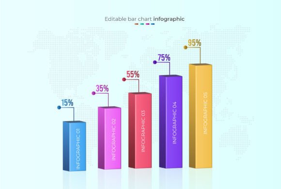 Enhancing Visual Data with 3D Bar Chart Infographic Elements