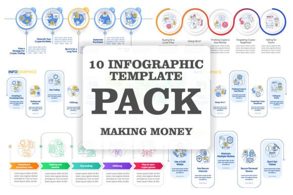 Explore the Making Money on Crypto Infographic Set