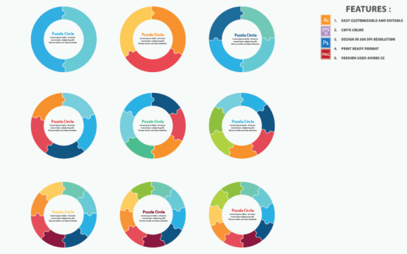 Puzzle Circle Infographic: A Versatile Vector Design